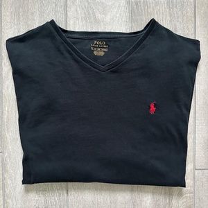 Polo Ralph Lauren V-Neck Men's Pullover Long Sleeve Shirt Black Size XL